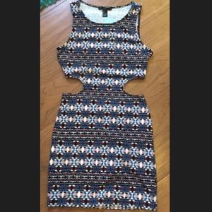 Tribal print Cutout bodycon dress cutout dress open back dress sleeveless dress